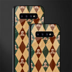 ted checkered pattern glass case for samsung galaxy s10 image-2