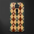 ted checkered pattern glass case for redmi note 9 image