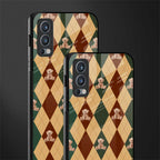 ted checkered pattern glass case for oneplus nord 2 5g image-2