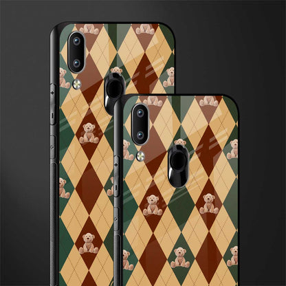 ted checkered pattern glass case for vivo y91 image-2