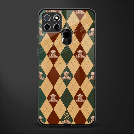 ted checkered pattern glass case for realme c12 image