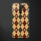 ted checkered pattern glass case for redmi 9 prime image