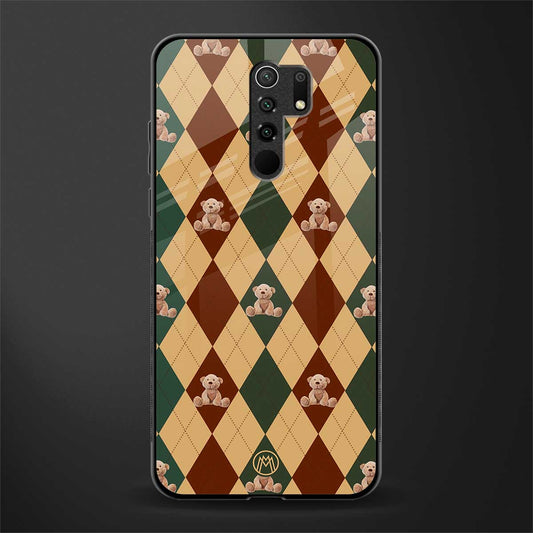 ted checkered pattern glass case for poco m2 reloaded image