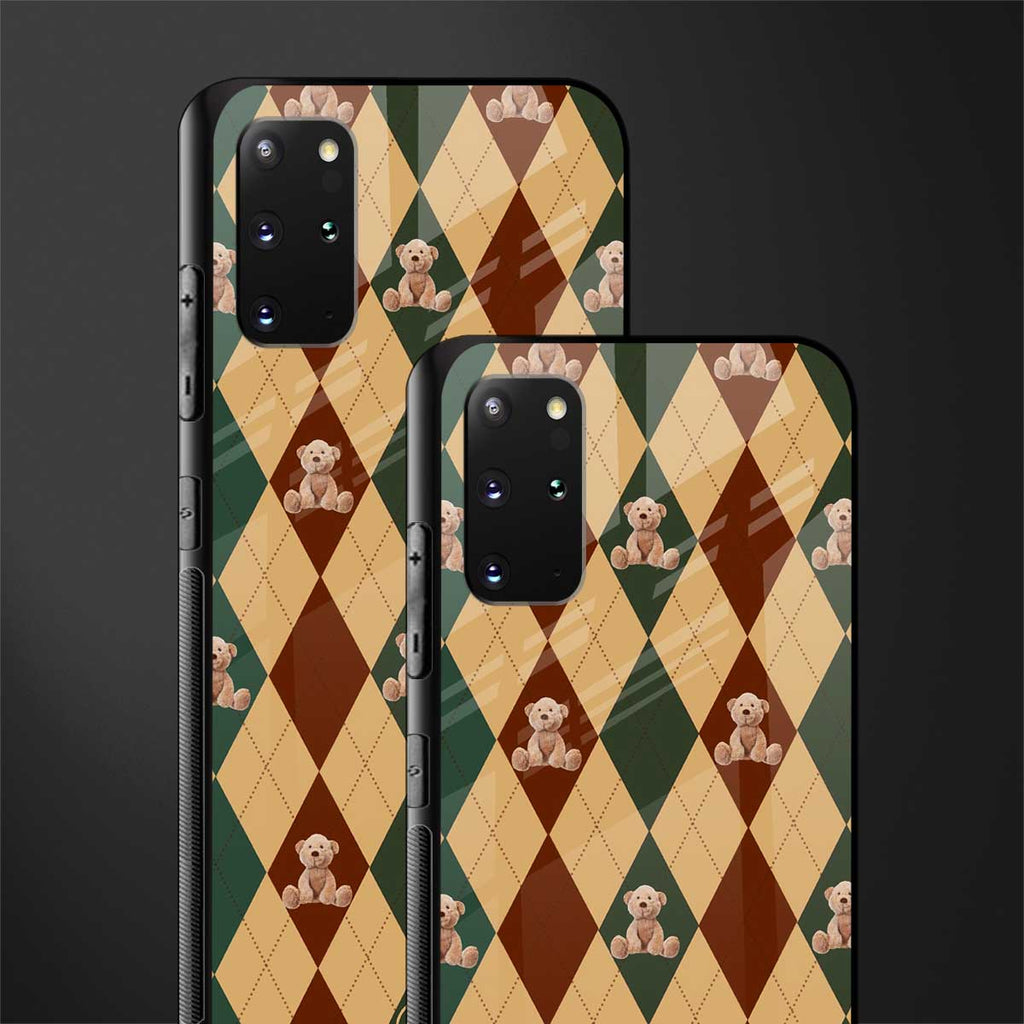 ted checkered pattern glass case for samsung galaxy s20 plus image-2