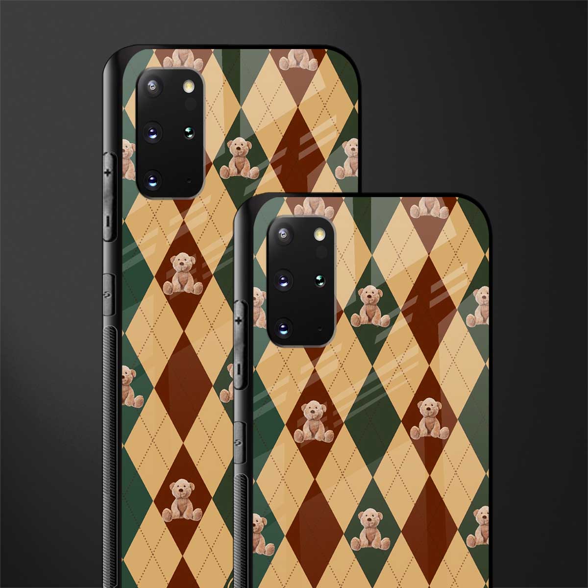ted checkered pattern glass case for samsung galaxy s20 plus image-2
