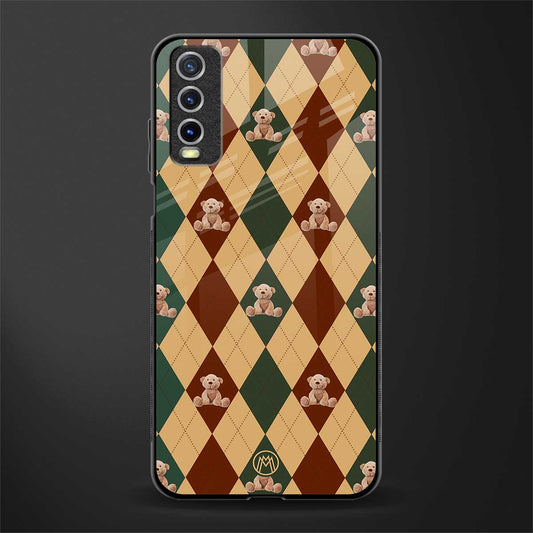 ted checkered pattern glass case for vivo y20i vivo y20t image