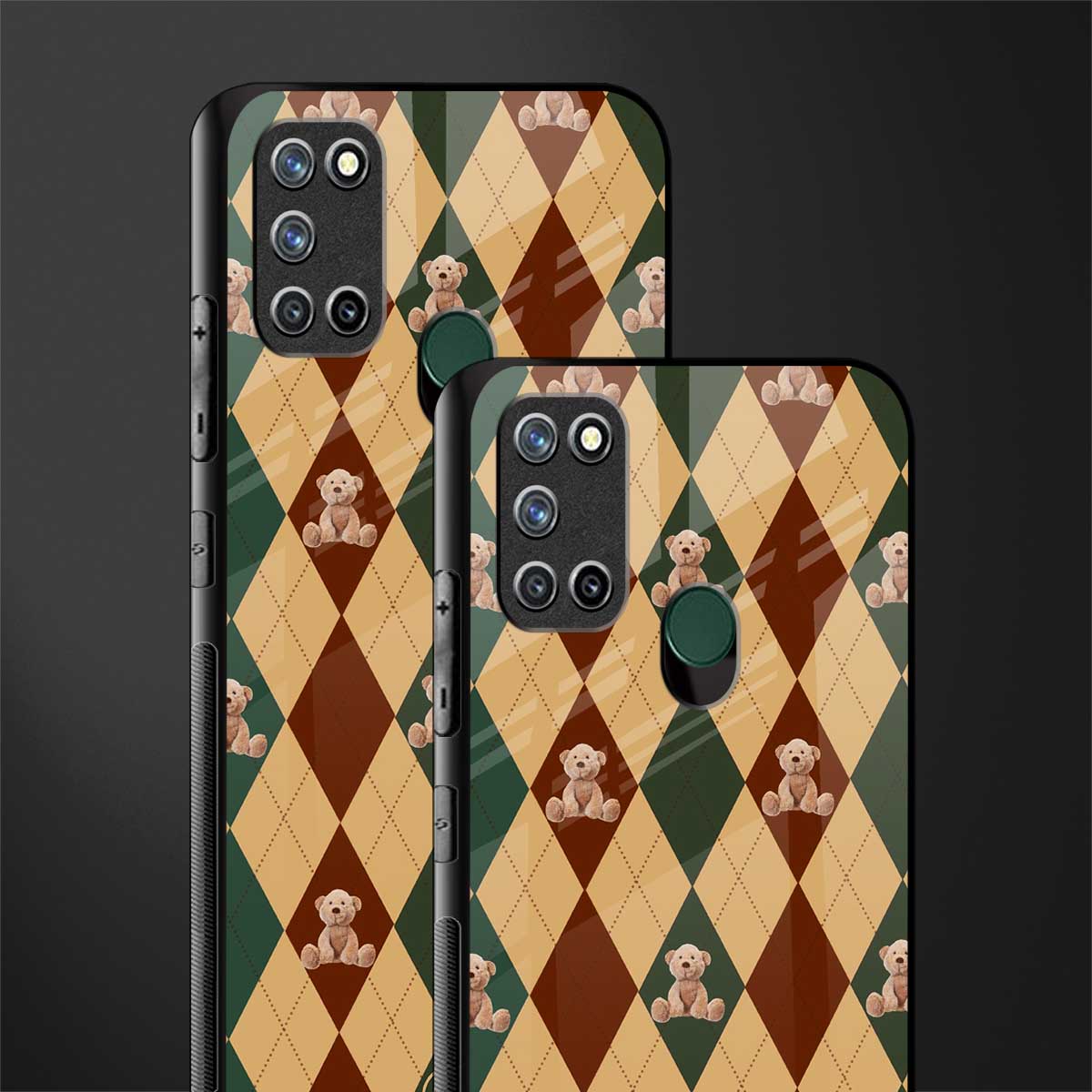 ted checkered pattern glass case for realme 7i image-2
