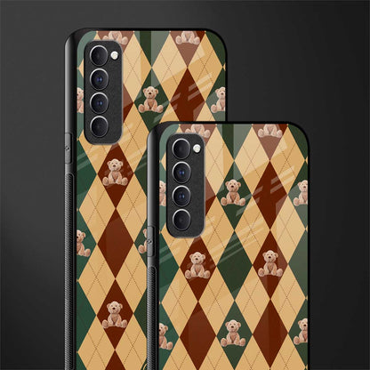 ted checkered pattern glass case for oppo reno 4 pro image-2