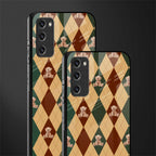 ted checkered pattern glass case for samsung galaxy s20 fe image-2