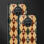 ted checkered pattern glass case for mi 10i image-2