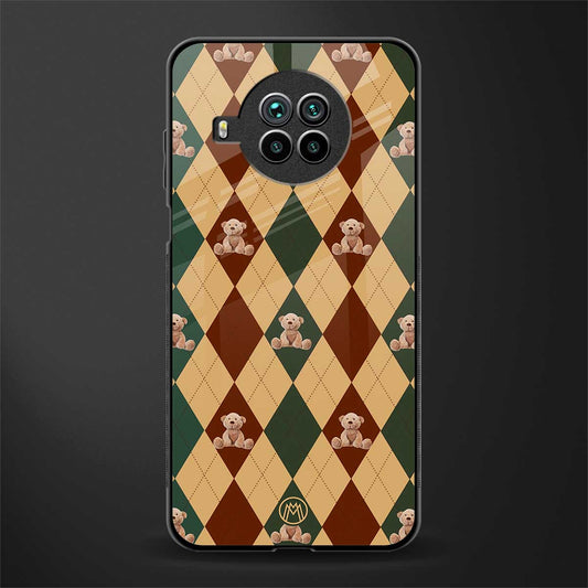 ted checkered pattern glass case for mi 10i image
