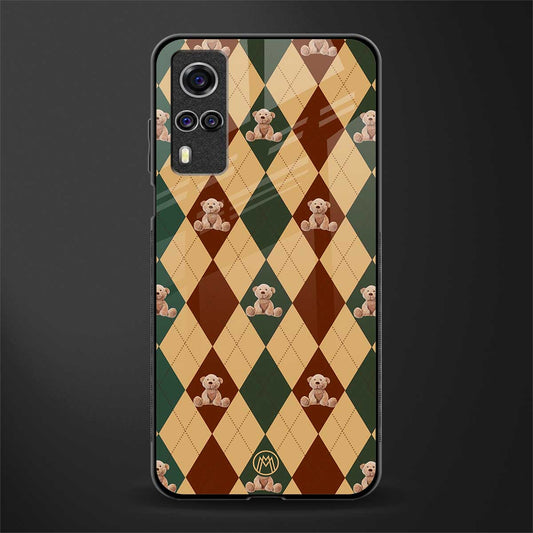 ted checkered pattern glass case for vivo y31 image