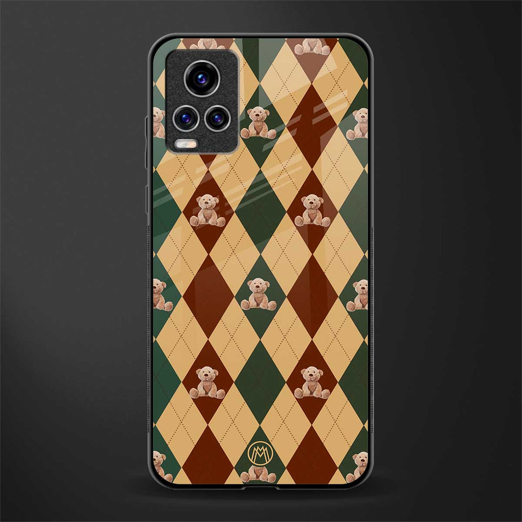 ted checkered pattern glass case for vivo v20 pro image