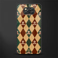 ted checkered pattern glass case for poco x3 image
