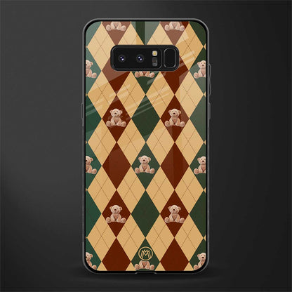 ted checkered pattern glass case for samsung galaxy note 8 image