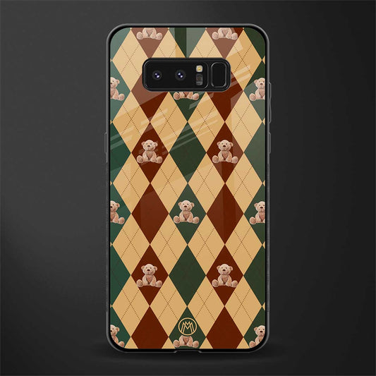 ted checkered pattern glass case for samsung galaxy note 8 image