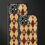 ted checkered pattern glass case for iphone 12 mini image-2
