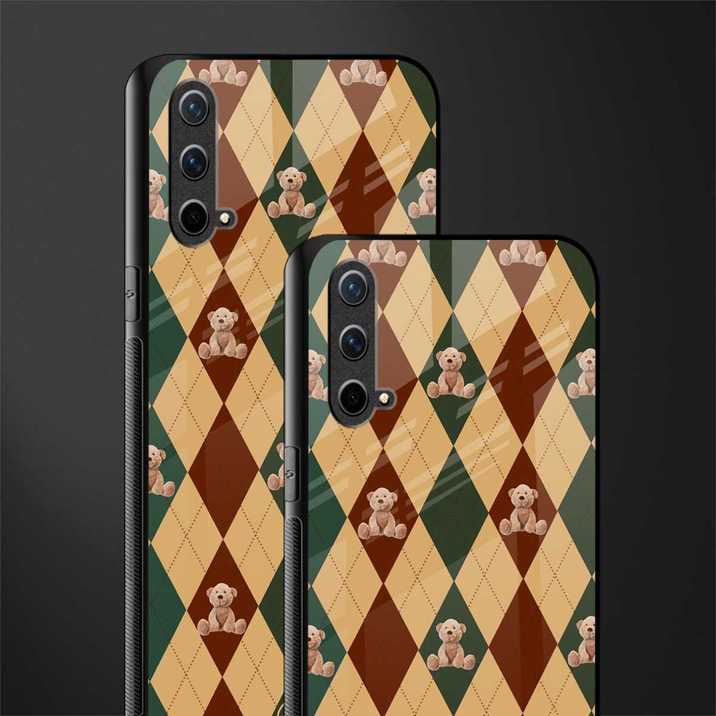 ted checkered pattern glass case for oneplus nord ce 5g image-2