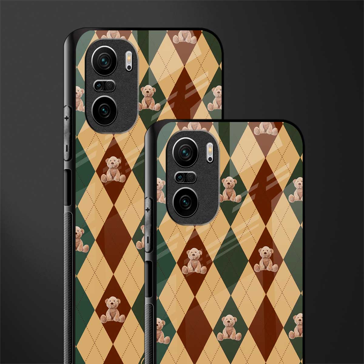 ted checkered pattern glass case for mi 11x 5g image-2