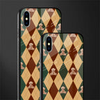 ted checkered pattern glass case for iphone xs max image-2