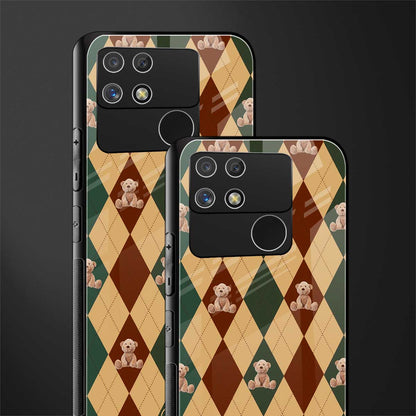 ted checkered pattern back phone cover | glass case for realme narzo 50a