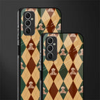 ted checkered pattern glass case for samsung galaxy m52 5g image-2