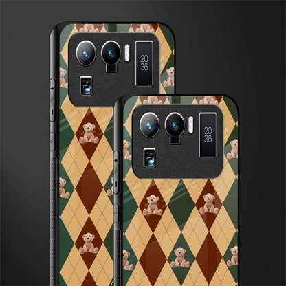 ted checkered pattern glass case for mi 11 ultra 5g image-2