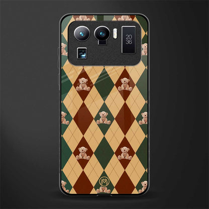 ted checkered pattern glass case for mi 11 ultra 5g image