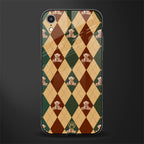 ted checkered pattern glass case for iphone xr image
