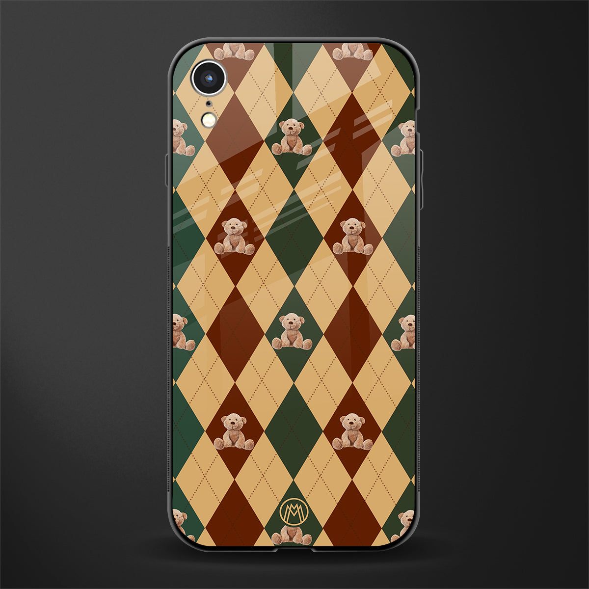 ted checkered pattern glass case for iphone xr image