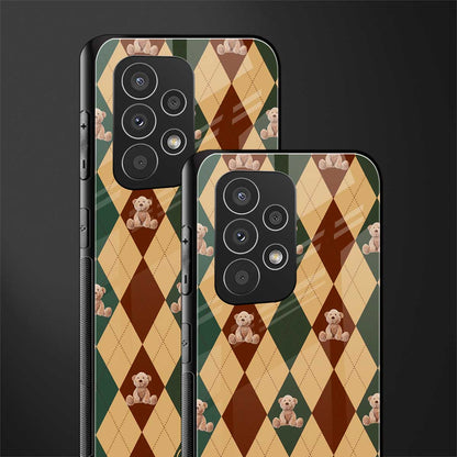 ted checkered pattern back phone cover | glass case for samsung galaxy a23