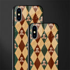 ted checkered pattern glass case for iphone x image-2