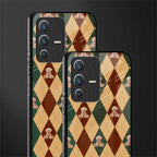 ted checkered pattern glass case for vivo v23 5g image-2
