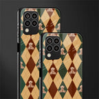 ted checkered pattern back phone cover | glass case for samsung galaxy m33 5g