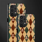 ted checkered pattern back phone cover | glass case for samsung galaxy a13 4g