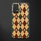 ted checkered pattern back phone cover | glass case for samsung galaxy a13 4g