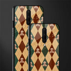 ted checkered pattern glass case for oneplus 7 pro image-2