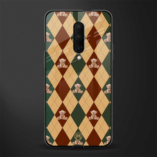 ted checkered pattern glass case for oneplus 7 pro image