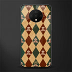 ted checkered pattern glass case for oneplus 7t image