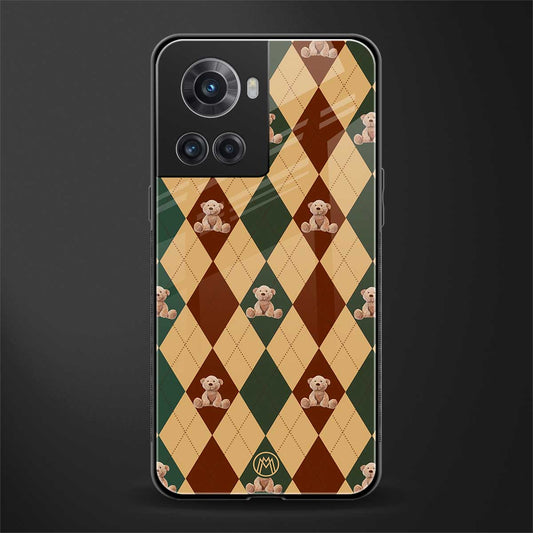 ted checkered pattern back phone cover | glass case for oneplus 10r 5g