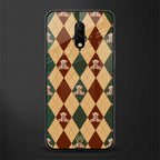 ted checkered pattern glass case for oneplus 7 image