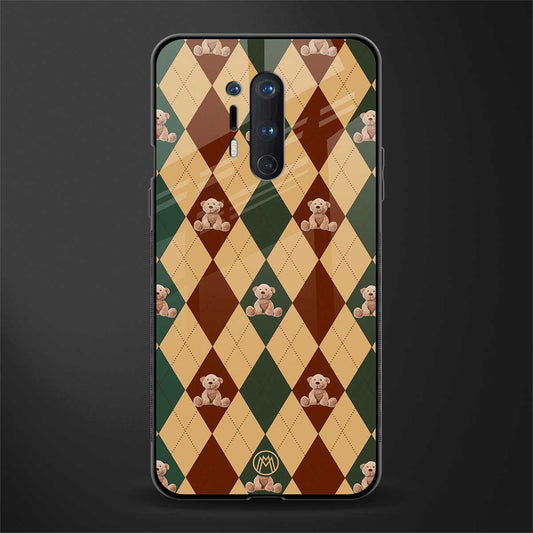 ted checkered pattern glass case for oneplus 8 pro image