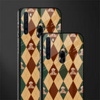 ted checkered pattern glass case for samsung a21 image-2
