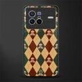 ted checkered pattern glass case for vivo x80 image