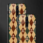 ted checkered pattern glass case for oneplus 8 image-2