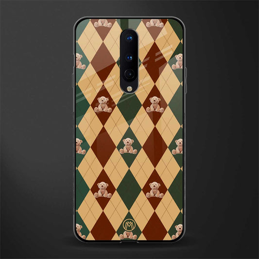 ted checkered pattern glass case for oneplus 8 image