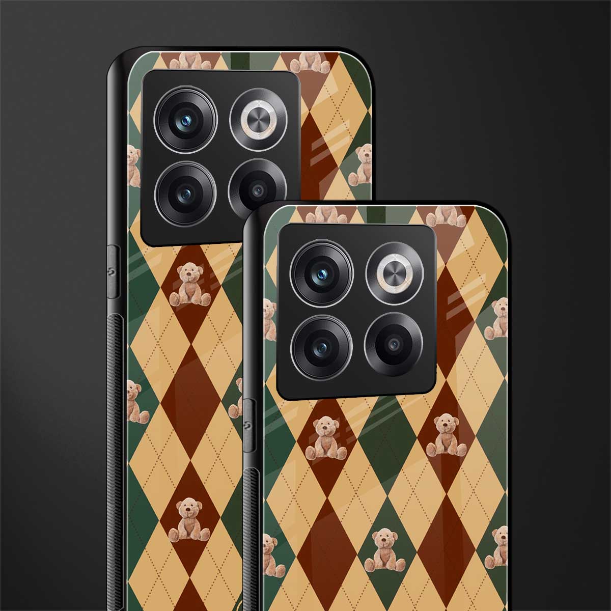 ted checkered pattern back phone cover | glass case for oneplus 10t