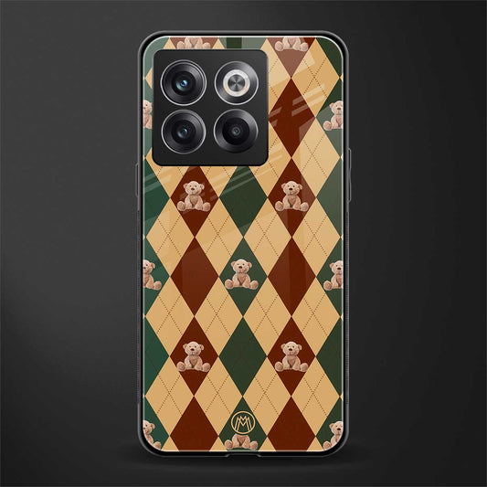 ted checkered pattern back phone cover | glass case for oneplus 10t