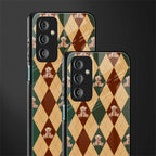 ted checkered pattern back phone cover | glass case for samsung galaxy f23 5g