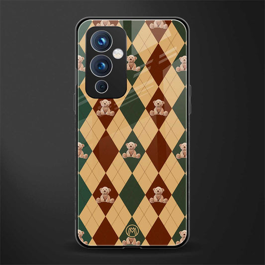 ted checkered pattern back phone cover | glass case for oneplus 9